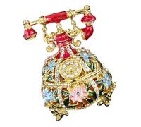 yanwuwa Petite boîte de rangement décorative en forme de téléphone - Texture métallique - Convient pour garder vos objets de valeur en toute sécurité - Boîte à bijoux vintage