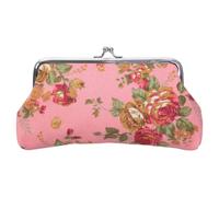 yanwuwa Porte-monnaie en toile avec fermoir pour femme et fille Motif floral, rose