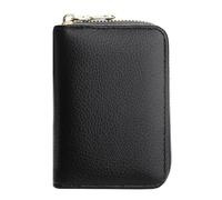 yanwuwa Portefeuille pour cartes de crédit avec blocage RFIDS, organiseur de cartes, portefeuille accordéon, taille compacte, en cuir PU, fermeture éclair, porte-cartes, Noir