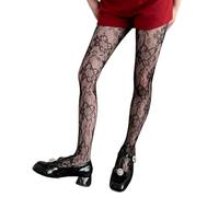 yanwuwa Résilles ajourées Collants transparents colorés en dentelle Bas Esthétique Élégant de fleurs Collants Leggings Leggings résilles à motifs de fleurs