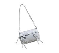 yanwuwa Sac à bandoulière rond en polyuréthane avec sangle réglable pour femme, pour les trajets quotidiens et les tenues décontractées, bleu