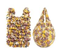 yanwuwa Sac à breloques extensible - Sac à bandoulière tendance pour femme, jaune