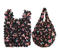 yanwuwa Sac à breloques extensible - Sac à bandoulière tendance pour femme, Noir