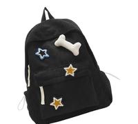 yanwuwa Sac à dos esthétique avec bandoulière réglable, sac d'école japonais, sac à dos décontracté pour étudiant, sac à dos souple pour fille, Noir