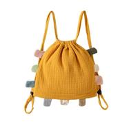 yanwuwa Sac à dos pour enfants, grande capacité, double sangle, sac à dos polyvalent pour argent, pièces de monnaie, jouets, portefeuille, jaune