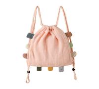 yanwuwa Sac à dos pour enfants, grande capacité, double sangle, sac à dos polyvalent pour argent, pièces de monnaie, jouets, portefeuille, rose clair