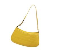 yanwuwa Sac à main spacieux et tendance avec sangle confortable pour tenue quotidienne et voyage, sac de soirée rétro en polyuréthane, intérieur spacieux, multifonction pour femme et shopping, jaune