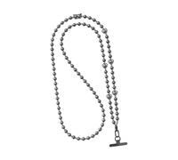 yanwuwa Sangle tour de cou pour téléphone avec insert d'étui, gris de haute | Perles d'aspect nacré et liens en forme de cœur pour un sac à bandoulière quotidien pour les sorties quotidiennes