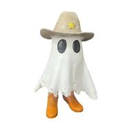 yanwuwa Sculpture de spectre de vache en résine pour Halloween, décoration de la maison, statue sculptée à la main pour extérieur et intérieur, fête, serre-livres mystérieux cowboy spectre