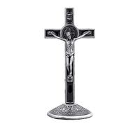 yanwuwa Table sacrée pour croix du Christ sur le support Figurines reliques d'église chrétienne Croix de table pour décoration d'intérieur