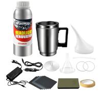 Yanxinanty Kit Renovation Phare Voiture 200ml, Kit de rénovation de phares de Voiture avec Tasse d'atomisation, Kit Polissage jaunissement Flou Scratch du Phares des Auto et de Moto