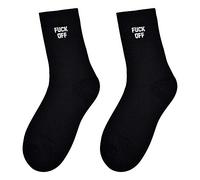 YANXUAN Chic Lettre Chaud Hiver FUCK Off Chaussettes mi-mollet en coton cool avec équipage noir