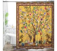 Yanyan Art Bohème Salle De Bains Rideau Coloré Creative Boho Floral Tournesols Beau Lumineux Polyester Tissu Rideau De Douche Salle De Bains 100x100cm(39.37x39.37in)