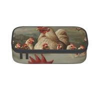 YANYU A Brood of Chickens Trousse à crayons 21,6 x 5,1 x 9,4 cm pour stylos, crayons, petits articles, noir, taille unique, Noir , Taille unique