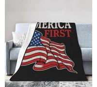 YANYU America Couverture en flanelle toutes saisons avec impression première impression pour lit, camping, voyage