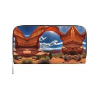 YANYU Arches National Park Portefeuille en cuir imprimé standard pour femme Style décontracté et voyage, noir, One Size, Art