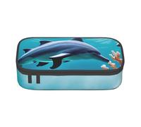 YANYU Beautiful Underwater World Trousse à crayons Motif dauphins corail 21 x 5 x 9,4 cm
