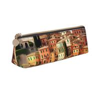 YANYU Belle trousse à crayons fonctionnelle avec impression italienne - Grande capacité - 21 x 5,6 x 6,1 cm - Pochette triangulaire avec fermeture éclair