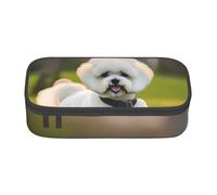 YANYU Bichon Frise Dog on the grass Print Convenience Pencil Case 21 x 5 x 9,4 cm pour stylos, crayons, petits objets