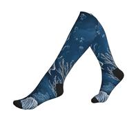 YANYU Chaussettes de course à pied unisexes avec imprimé biologique de l'océan Pacifique pour les athlètes, les voyages longs vols, 2 Noir-2, taille unique
