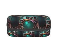 YANYU Cool Drum Set Trousse à crayons 21,6 x 5,1 x 9,4 cm pour stylos, crayons, petits articles, noir, taille unique, Noir , Taille unique