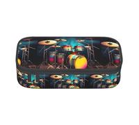 YANYU Cool Drums Set Trousse à crayons pratique pour stylos, crayons, petits articles, noir, taille unique 21,6 x 5,1 x 9,4 cm, Noir , Taille unique