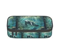 YANYU Crazy Save Manatee Print Convenience Trousse à crayons 8,3 x 2 x 3,7 pouces Style pour stylos, crayons, petits objets, Noir, Taille unique, Noir, One size
