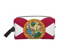 YANYU Florida State Flag Print Voyage Trousse de toilette à fermeture éclair Sacs de rangement avec poignées Organisateur cosmétique portable, blanc, taille unique, Blanc, One Size