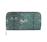 YANYU Formulas Shapes Theory Math Leçon Mot Imprimé Portefeuille en cuir pour femme Style décontracté et voyage pour toutes les occasions, noir, One Size, Art