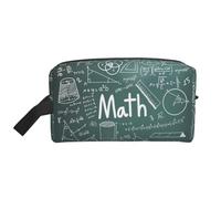 YANYU Formulas Shapes Theory Math Lesson Word Print Trousse de toilette de voyage à fermeture éclair avec poignées Organiseur cosmétique portable, blanc, One Size