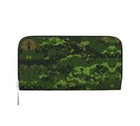 YANYU Green Army Portefeuille en cuir imprimé camouflage numérique pour femme Style décontracté et voyage, noir, One Size, Art