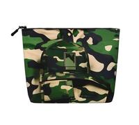 YANYU Green Army Trousse de maquillage à une seule couche avec impression camouflage numérique étanche pour voyage Organiseur cosmétique Grande capacité, noir, One Size