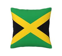 YANYU Housse de coussin carrée avec motif drapeau de la Jamaïque - Facile d'entretien - Fermeture éclair invisible