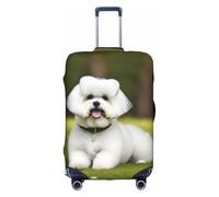 Yanyu Housse de protection universelle élastique et lavable Motif chien bichon frisé, blanc, Large