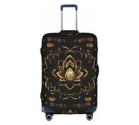 Yanyu Housse de protection universelle élastique et lavable pour bagage adulte Motif fleurs de lotus Doré, blanc, Large