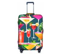 Yanyu Housse de protection universelle élastique lavable pour valise de voyage pour adulte Motif cocktail tropical, blanc, Small