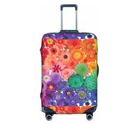 Yanyu Housse de protection universelle élastique lavable pour valise de voyage pour adulte Motif fleurs arc-en-ciel, blanc, Large
