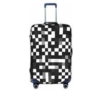 Yanyu Housse de protection universelle pour valise de voyage élastique lavable Motif à carreaux Noir/blanc, blanc, Large