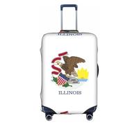 Yanyu Illinois State Flag Print Housse de protection universelle élastique lavable pour bagage de voyage adulte, blanc, Medium