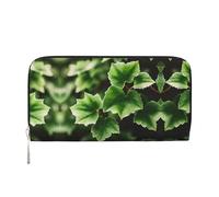 YANYU Ivy Blossoms Portefeuille à main en cuir imprimé arbre pour femme Style décontracté et voyage, noir, One Size, Art