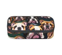 YANYU Jolie trousse à crayons avec imprimé bulldog anglais 21 x 5 x 9,4 cm pour stylos, crayons, petits objets, Noir, One Size