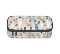 YANYU Llama Cactus Print Convenience Pencil Case 8,3 x 2 x 3,7 pouces Style pour stylos, crayons petits objets, Noir, Taille unique, Noir, One size