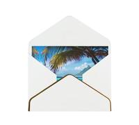 YANYU Lot de cartes de vœux assorties avec enveloppes Motif plage de Tahiti 11,4 x 15,2 cm