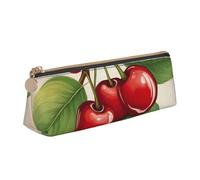 YANYU Lovely Sweet Cherry Trousse à crayons fonctionnelle 1 impression Grande capacité 21 x 5,6 x 6,1 cm Pochette triangulaire avec fermeture éclair