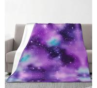 YANYU Magic Galaxy Sky Purple Print - Couverture chaude et confortable pour canapé, chambre à coucher, anniversaire, toutes saisons - 177 x 201 cm