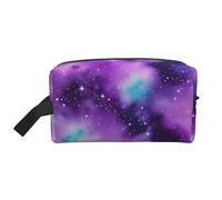 YANYU Magic Galaxy Sky Trousse de toilette de voyage avec fermeture éclair et poignées Violet, blanc, One Size