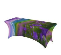 YANYU Nature Nappe rectangulaire extensible avec motif fleurs violettes et prairies pour la décoration de la maison