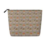 YANYU Oeuf Coquetier Nouilles Cadre Imprimer Une Couche Trousse de Maquillage Étanche Voyage Cosmétique Organisateur Grande Capacité, Noir, Taille Unique, noir, One Size