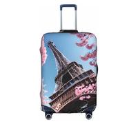 Yanyu Peinture à l'huile Paris Tour Eiffel Imprimée Housse de valise universelle élastique lavable Voyage Bagage Protecteur Bagage Adulte, blanc, Large