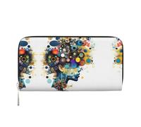 YANYU Portefeuille à main en cuir imprimé cerveau intelligence artificielle pour femme décontracté et voyage pour toutes les occasions, noir, One Size, Art